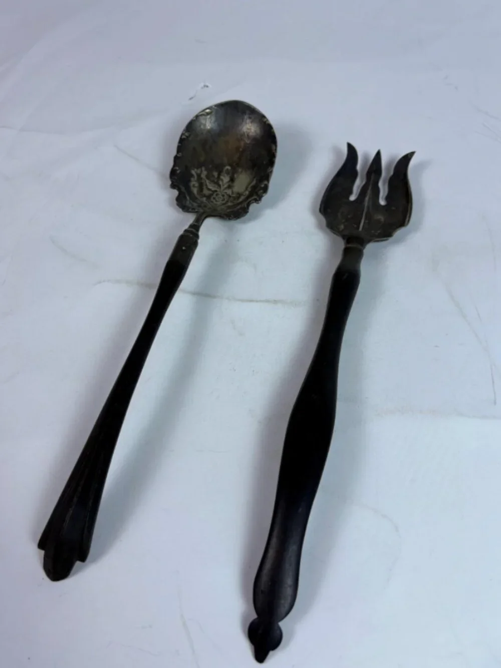Vintage Silver Plate Salad Serving Spoon and Fork Set Meriden Britannia Company